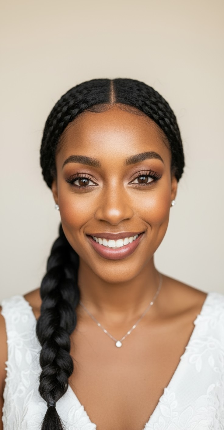 After Fishtail Braid Wedding Hair